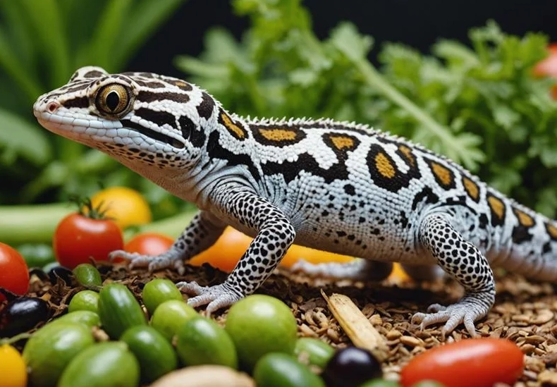 feeding leopard gecko